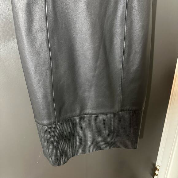 NEW LK Bennett Women's Zena Black 100% Leather Dress Size 4 Fall Classic LBD - Picture 5 of 8